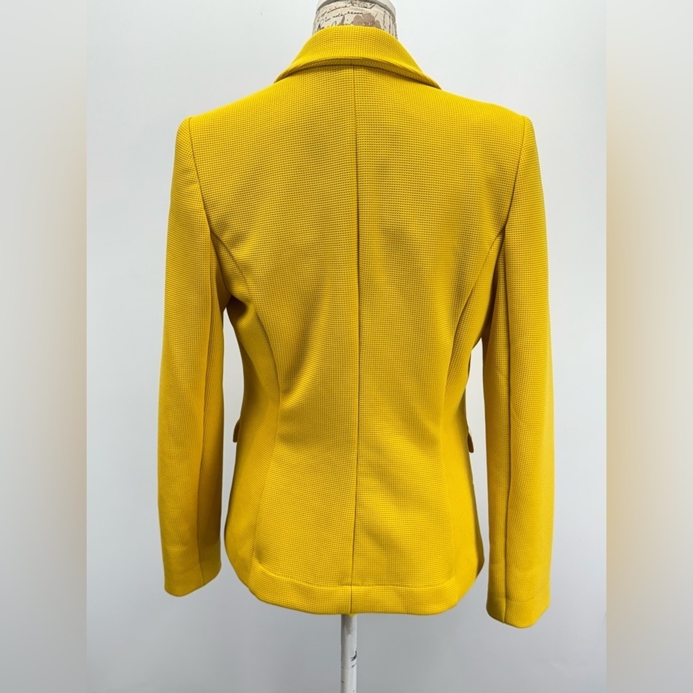 JULES & LEOPOLD Women's bright yellow textured blazer size S - Picture 4 of 14